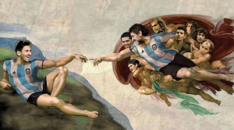 Mural Messi Maradona