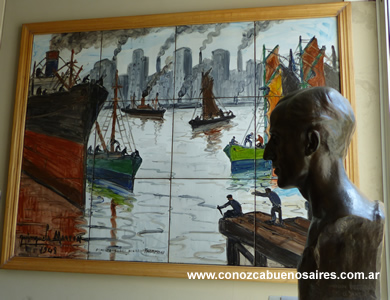 Mural y busto de Quinquela Martin