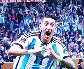 Di Maria festeja su gol a Francia