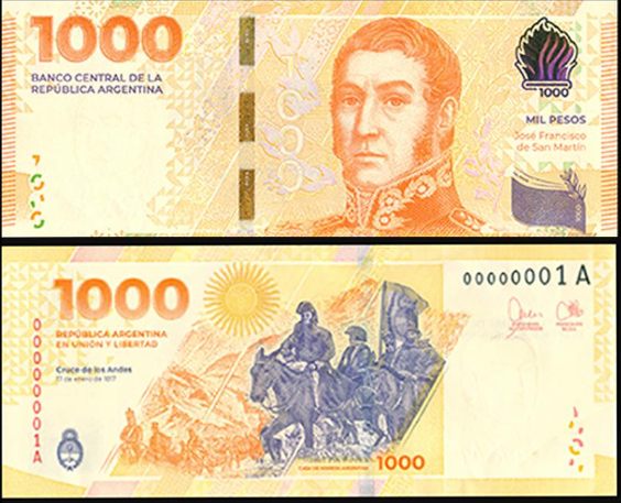 Nuevo billete de 1000 pesos