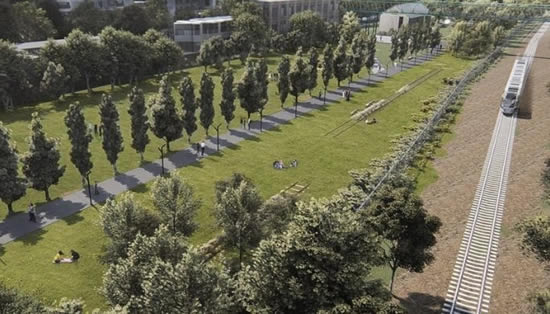 Parque ferroviario en Colegiales